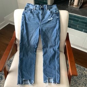 Express Raw Hem Mom Jeans